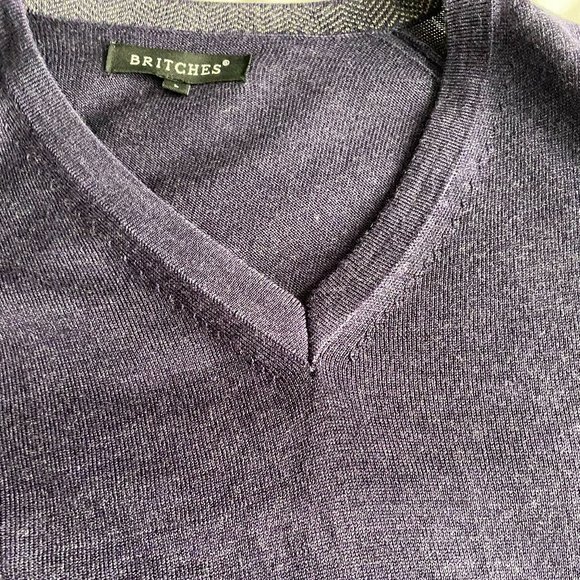 Britches Sweater Men's Purple Pullover Merino Wool - Picture 5 of 5